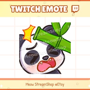 Twitch Emote / Panda Bonk, bambú deshuesado / Lindo Kawaii Panda Sub Emoji