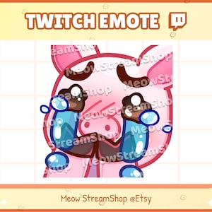 Twitch Emote / Lindo Pig Cry, triste, lágrimas Emotes / Lindo Rosa Piggy Sub Emoji