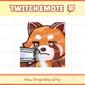 Twitch Emote / Lindo Panda Rojo Emotes Salados / Lindo chibi Panda Rojo, Mapache Sub Emoji