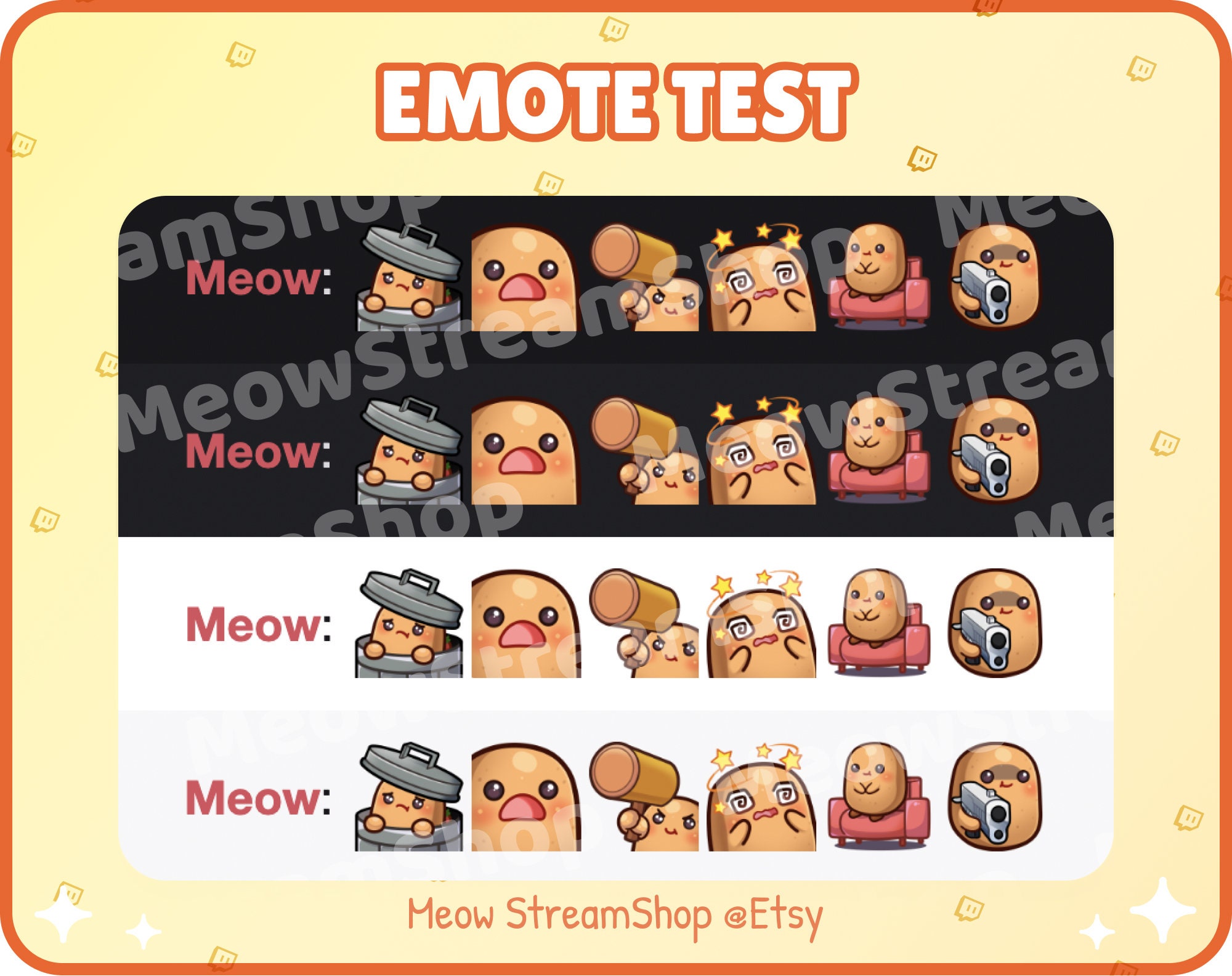 potato⋆︎* Twitch Emote / Cute Potato Mega Pack #1 Emotes (24 Emotes