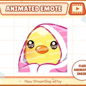 Twitch Animated Emote  / Cute Chick Animated Emotes Comfy, warm, Cozy, blanket  Emote/ Cute duckling Sub Emoji, Discord Emote