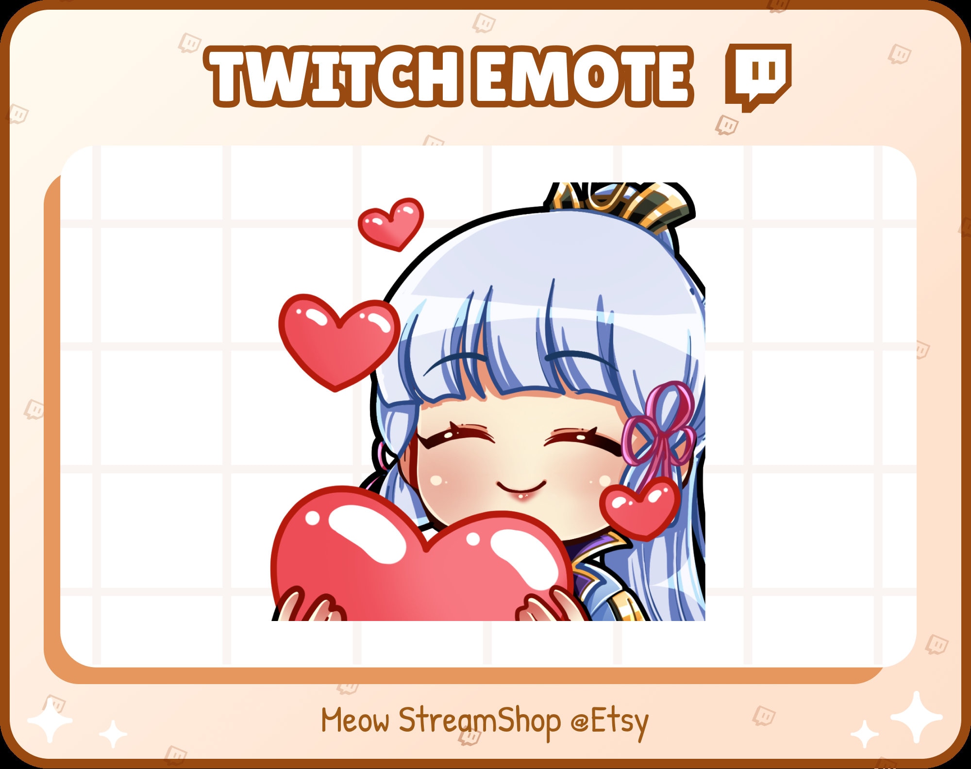 Ayaka Is In Love With Hiroko Twitch Emote Ayaka Kamisato Heart Emote Genshin Impact Sub | Etsy