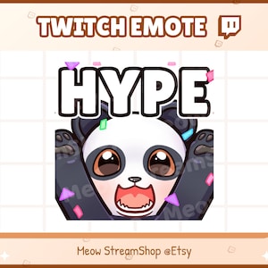 Twitch Emote / Panda Hype emoji para streamer / Lindo Kawaii Panda Sub Emoji