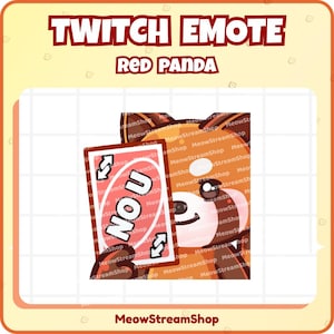 Roter Panda NO U uno Karte Twitch Emote – Süßes Twitch Emote PNG | Discord, VTuber, Kick, Youtube | Süßer Tanuki