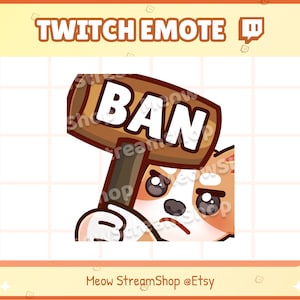 Twitch Emote  / Cute Corgi Ban hammer Emotes / kawaii dog, dogy, dogie, pups Sub Emoji
