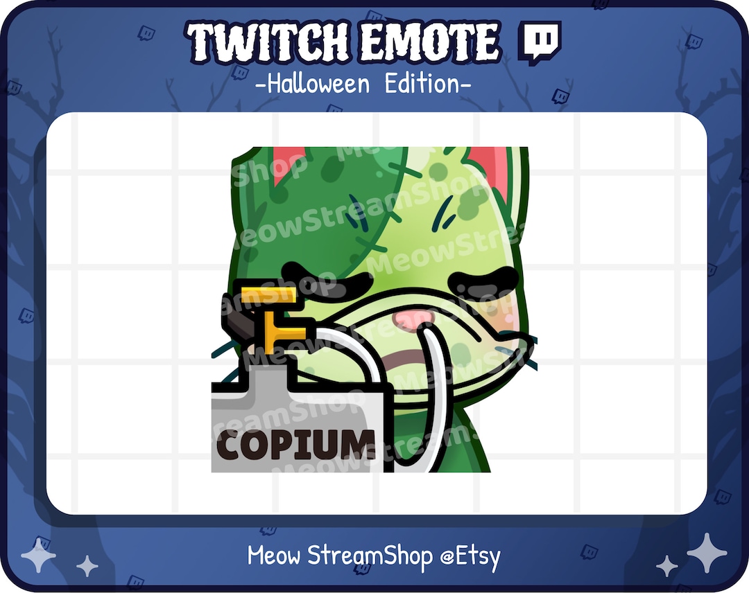 Twitch Emote / Cute Zombie Cat Copium Emotes / Kawaii Zombie Etsy Australia