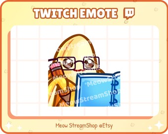 Twitch Emote / Cute Banana nota, tomar nota, regla, escribir Emotes / Kawaii Banana Discord Youtube Sub Emoji