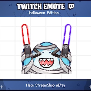 Twitch Emote / Süßer Hai Emotes Halloween Edition Hype, Light Stick, happy, cheer / kawaii Fish Horror Zombie Sub emoji