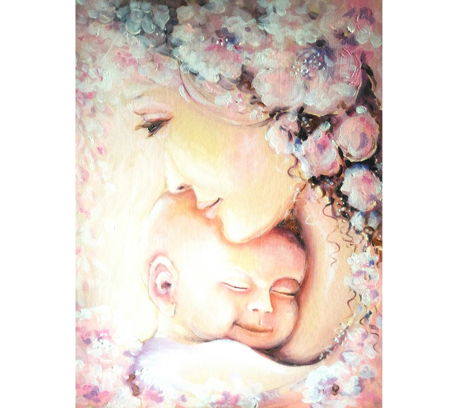 Мать и дитя картина маслом