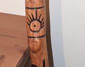 Pleiadian Wisdom Symbolic Markings Wood Carved Staff