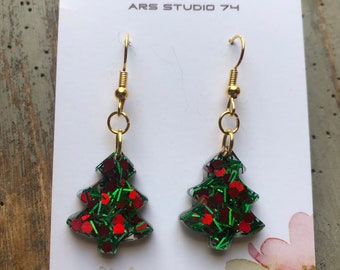 Orecchino albero di Natale in 2 colori - Mimini Gioielli Orecchino albero di Natale in 2 colori - Mimini Gioielli