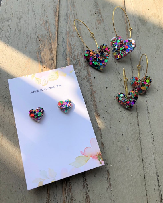 Orecchini Piccoli A Cuore In Argento 925 - Cristalli Rosa E Trasparenti - Confezione Regalo