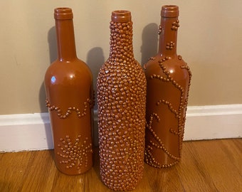 Beaded Wine Bottle Decor