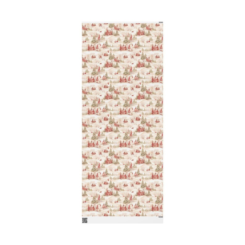 Vintage Christmas Toile Wrapping Paper, Holiday Gift Wrap, Festive Xmas Packaging, Retro Decoration, Winter Theme Stationery, Traditional image 5