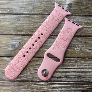 Personalized Sunflower Engraved Silicone Watch Band