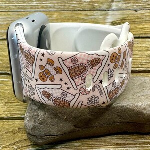 Christmas gingerbread house watch band for apple watch silicone holiday winter  38mm 40mm 41mm 42mm 44mm 45mm gift
