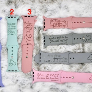 Engraved watch band christian collection watch band for apple watch engraved  | bible verse sayings 38mm 40mm 41mm 42mm 44mm 45mm 49mm gift