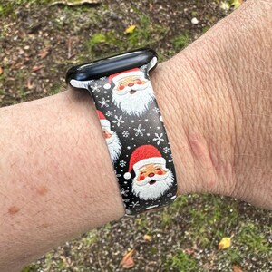 Christmas womens watch band for apple watch samsung watch & fitbit santa #214 silicone 20 22 38 40 41 42 44 45 49mm