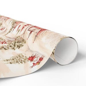 Vintage Christmas Toile Wrapping Paper, Holiday Gift Wrap, Festive Xmas Packaging, Retro Decoration, Winter Theme Stationery, Traditional image 10