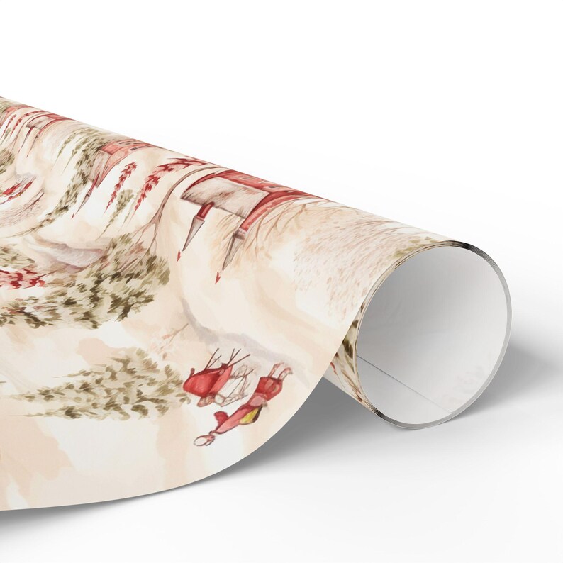 Vintage Christmas Toile Wrapping Paper, Holiday Gift Wrap, Festive Xmas Packaging, Retro Decoration, Winter Theme Stationery, Traditional image 10