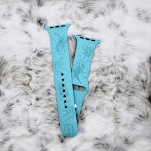 Womens watch band for apple watch floral whale shark 38/40/41mm 42/44/45mm, series 1,2,3,4,5,6,7,8,9,se,se2