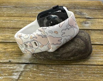 Easter watch band for apple watch samsung fitbit pastel bunnies silicone 38mm 40mm 41mm 44mm 45mm 49mm gift