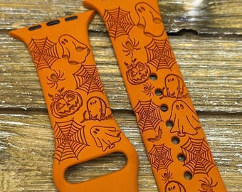 Halloween watch band for apple watch strap | jewelry | silicone laser engraved 38mm 40mm 41mm 42mm 44mm 45mm 49mm gift