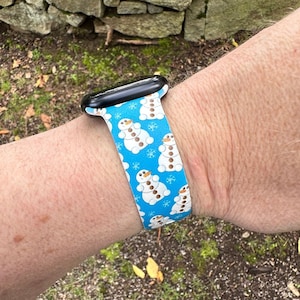 Winter Snowman Silicone Watch Band: Apple, Samsung, Fitbit