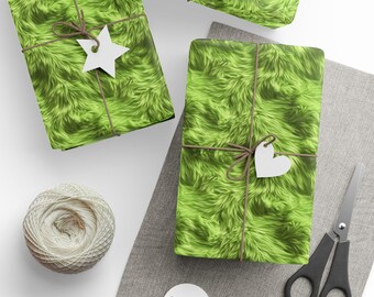 Holiday Wrapping Papers, Christmas Mr Green Gift Wrap, Festive Present Wrap, Xmas Paper Sheets, Seasonal Gift Packaging