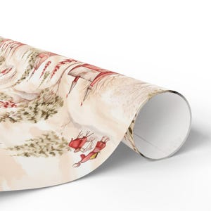 Vintage Christmas Toile Wrapping Paper, Holiday Gift Wrap, Festive Xmas Packaging, Retro Decoration, Winter Theme Stationery, Traditional image 8