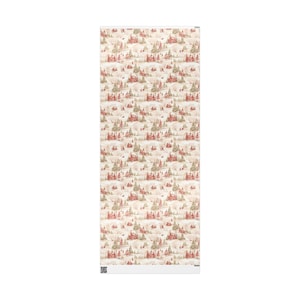 Vintage Christmas Toile Wrapping Paper, Holiday Gift Wrap, Festive Xmas Packaging, Retro Decoration, Winter Theme Stationery, Traditional image 4