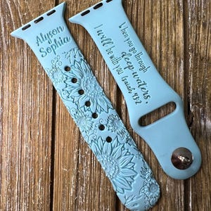 Laser Engraved Christian Scripture Silicone Apple Watch Band