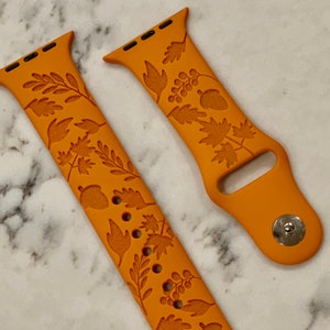 Personalized Halloween Band for   | Autumn Fall leaves Watch Band Engraved sport silicone 38 40 41 42 44 45mm S/M M/L All Seriesjewelry
