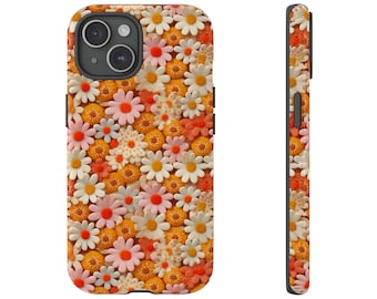 Daisy Floral Phone Case: Faux Felt Cottagecore Spring Garden Cover