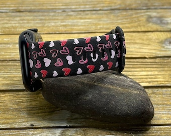 Womens hearts watch band for apple watch samsung fitbit strap womens cute silicone band
