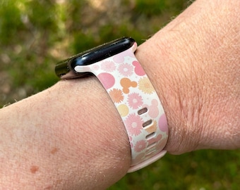 Floral Mouse Watch Band for Apple Watch: Summer Park Vacation