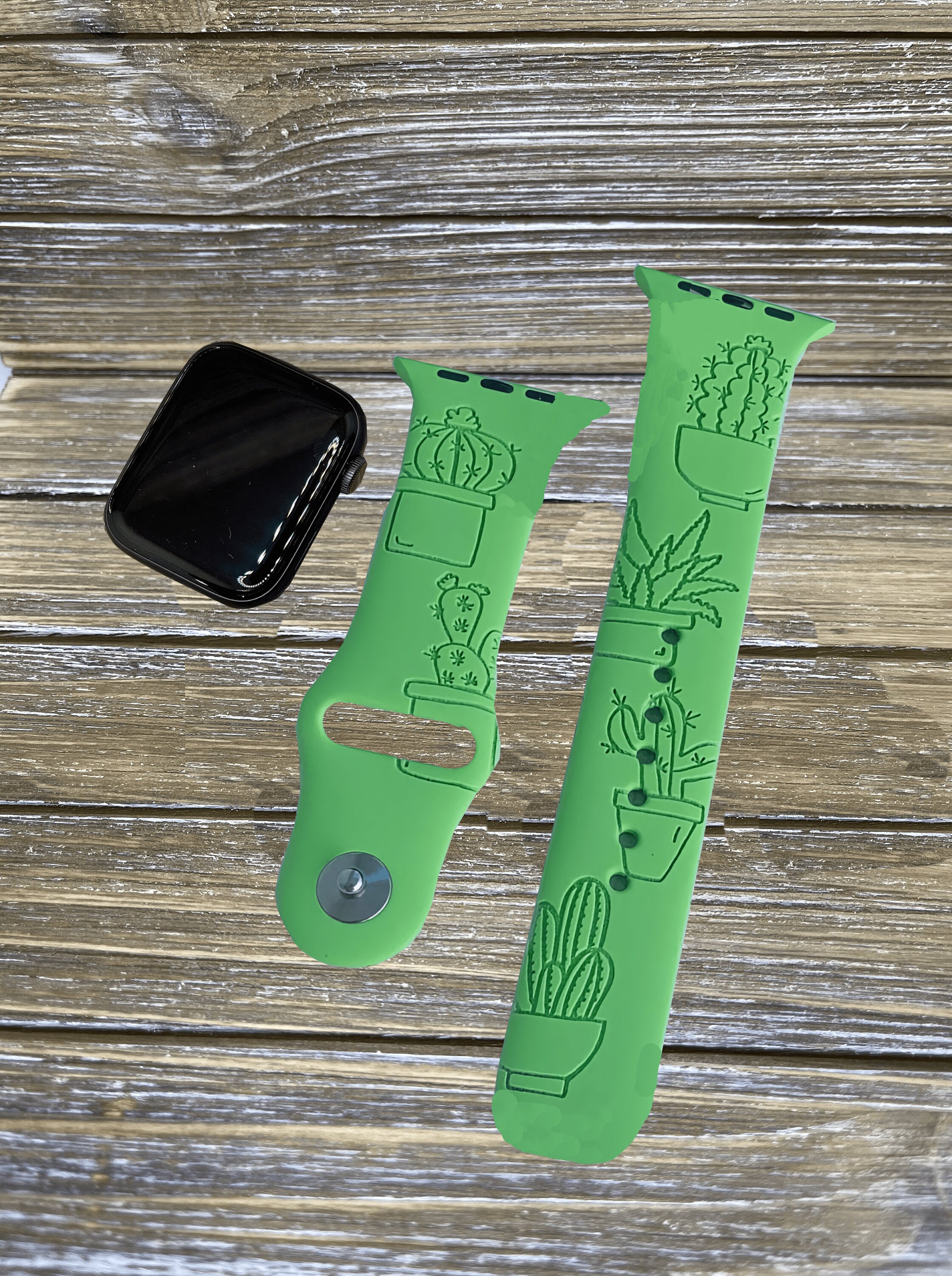 Apple Watch Band Cacti Watch Band Engraved sport silicone Etsy