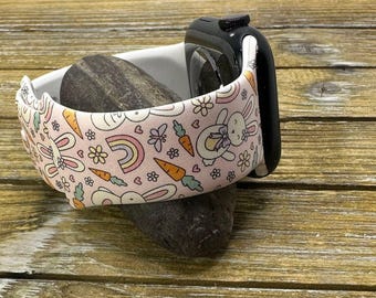 Easter cute bunnies silicone watch band for apple watch samsung fitbit
