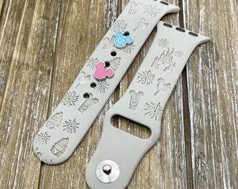 Disney Castle snacks theme park Apple Watch Band 38 40 41 42 44 45 46 49 mm silicone Apple watch strap for Series 1 2 3 4 5 6 7 8 9 10 SE