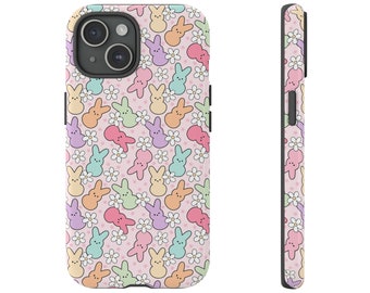 Easter Bunny Tough Phone Case: Spring Floral Design