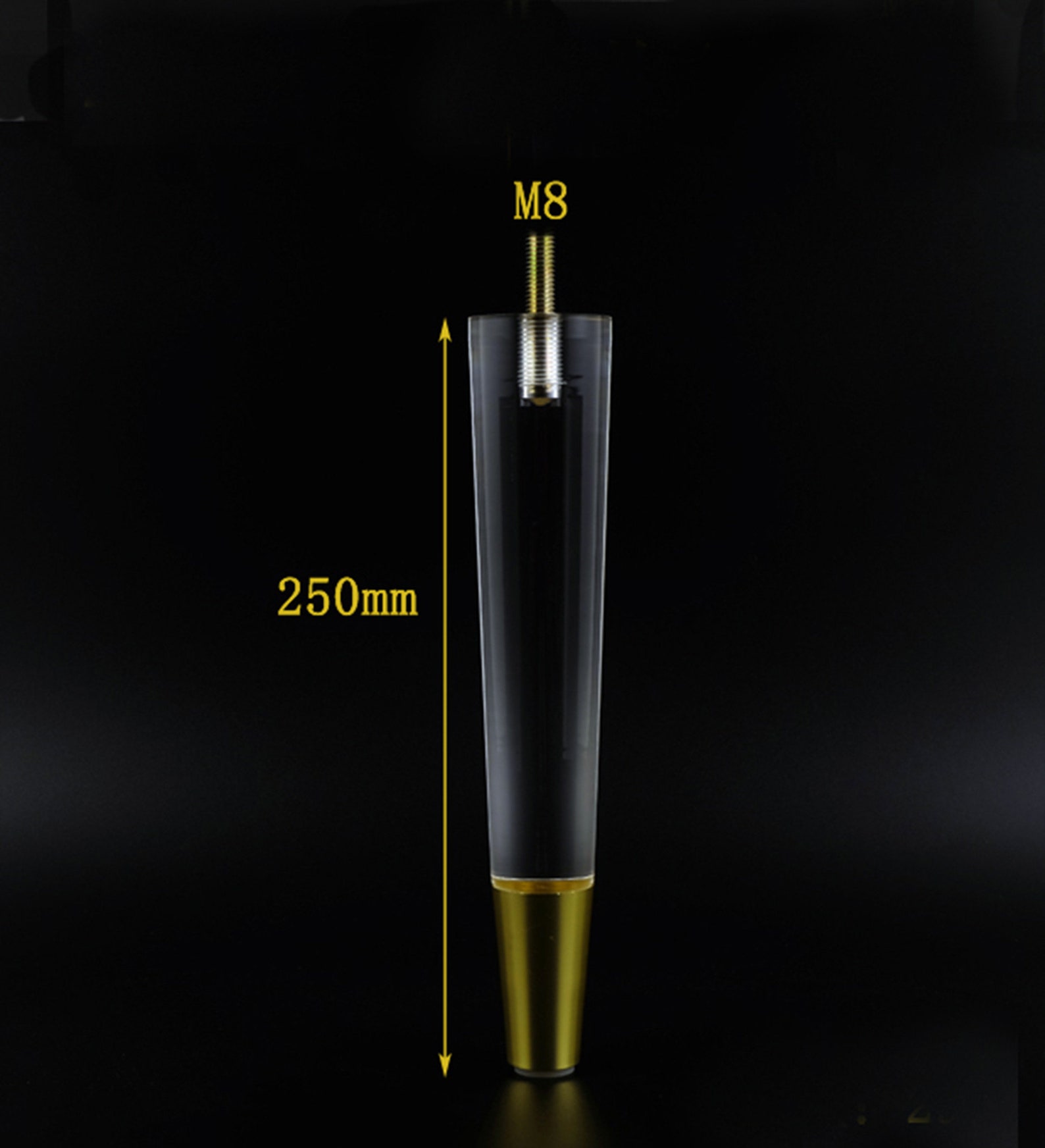 4pc Acrylic Furniture Legs Tapered Clear Glass Furniture Legs Etsy