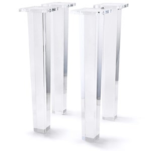 4pc set Coffee Table, Desk, Bench Replacement Legs Home DIY Project Modern Transparent Decor Acrylic Furniture Legs