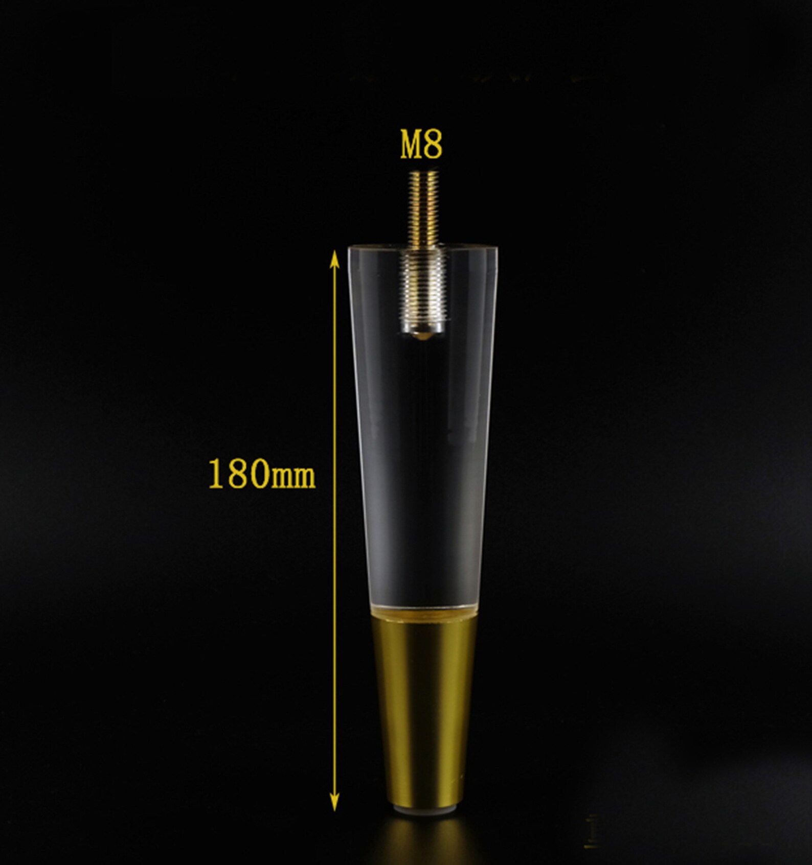 4pc Acrylic Furniture Legs Tapered Clear Glass Furniture Legs Etsy