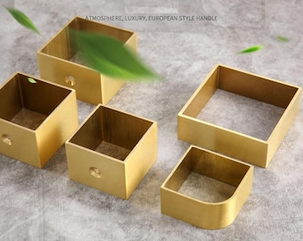 4pc Pure Copper Square Furniture Leg Tips: Golden Feet Covers