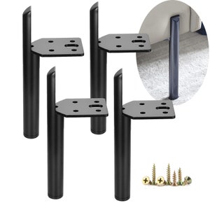 Metal Furniture Legs, Matte Black Coffee Table Legs Cabinet Feet 4pcs Sofa Leg Furniture Replacement DIY Bench Legs