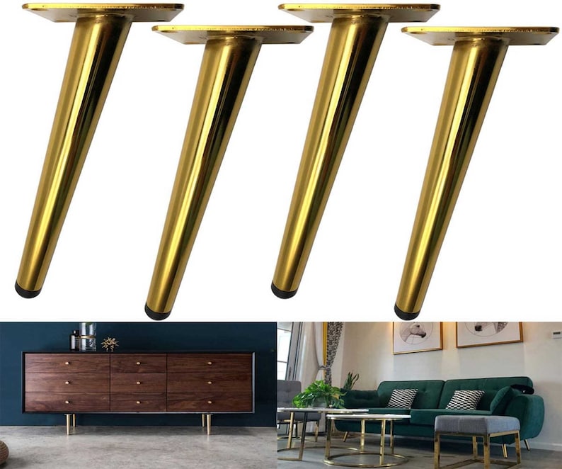Golden Sofa Legs Round Solid Metal Furniture Legs Sofa Etsy