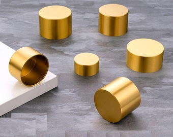 4pc Brass Gold Furniture Leg Caps: Round Feet Cover Sleeves