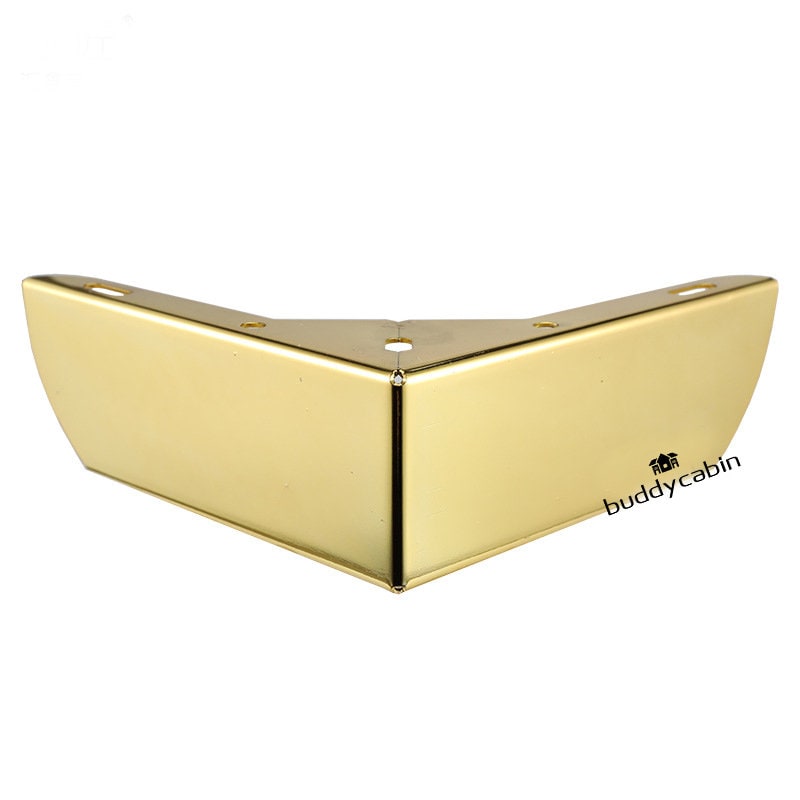 4pc Golden Metal Furniture Legs L Shape Sofa Legs Black