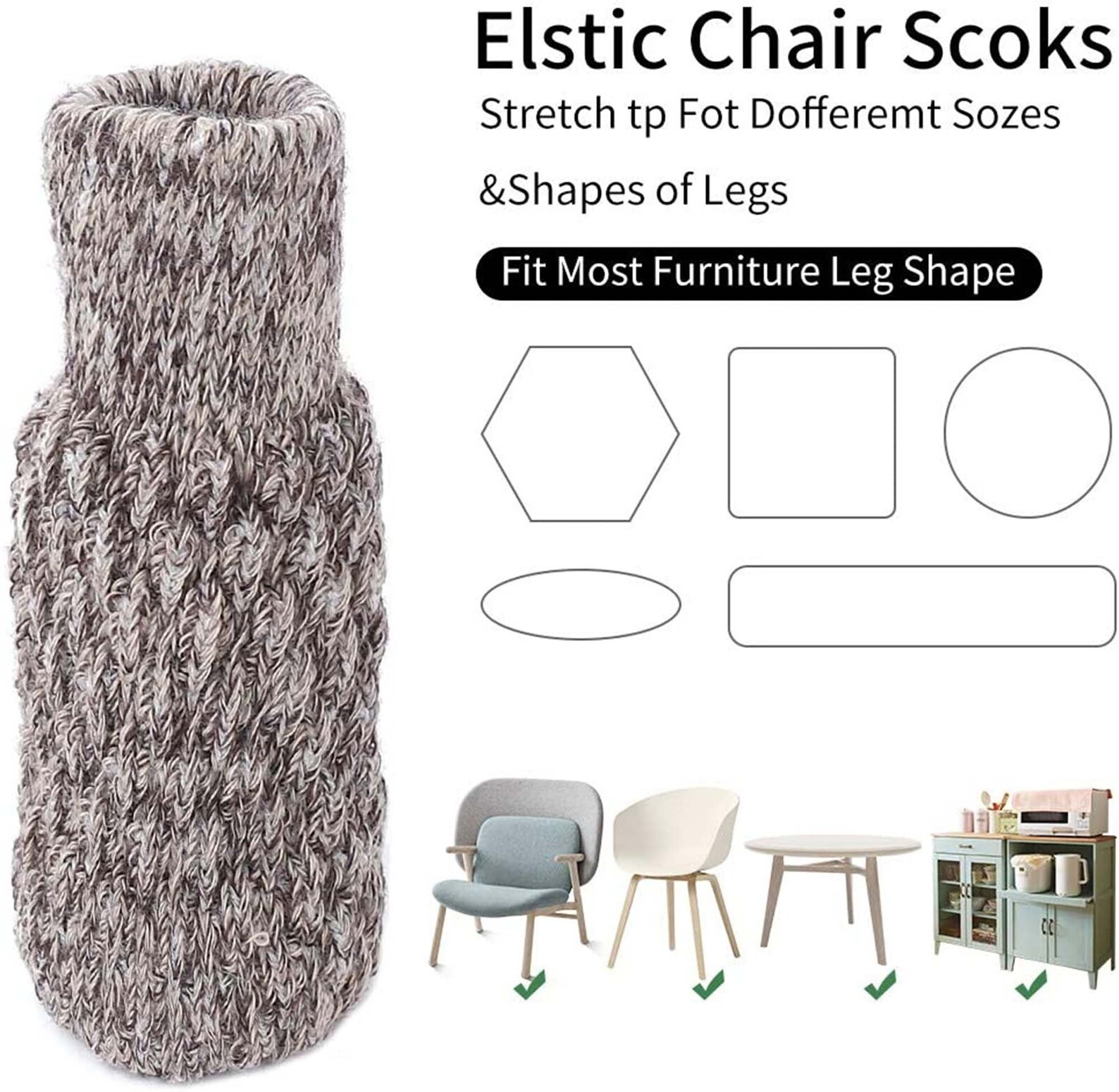 24PCS Chair Leg Socksknitted High Elastic Furniture Floor Etsy
