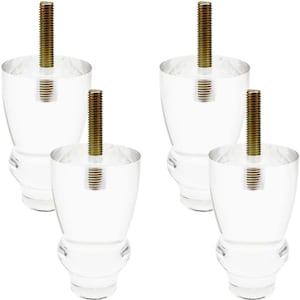 Acrylic Furniture Legs: 4-inch Modern Round Sofa Feet, DIY Replacement (4pc)